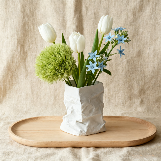 White Paper bag Vase