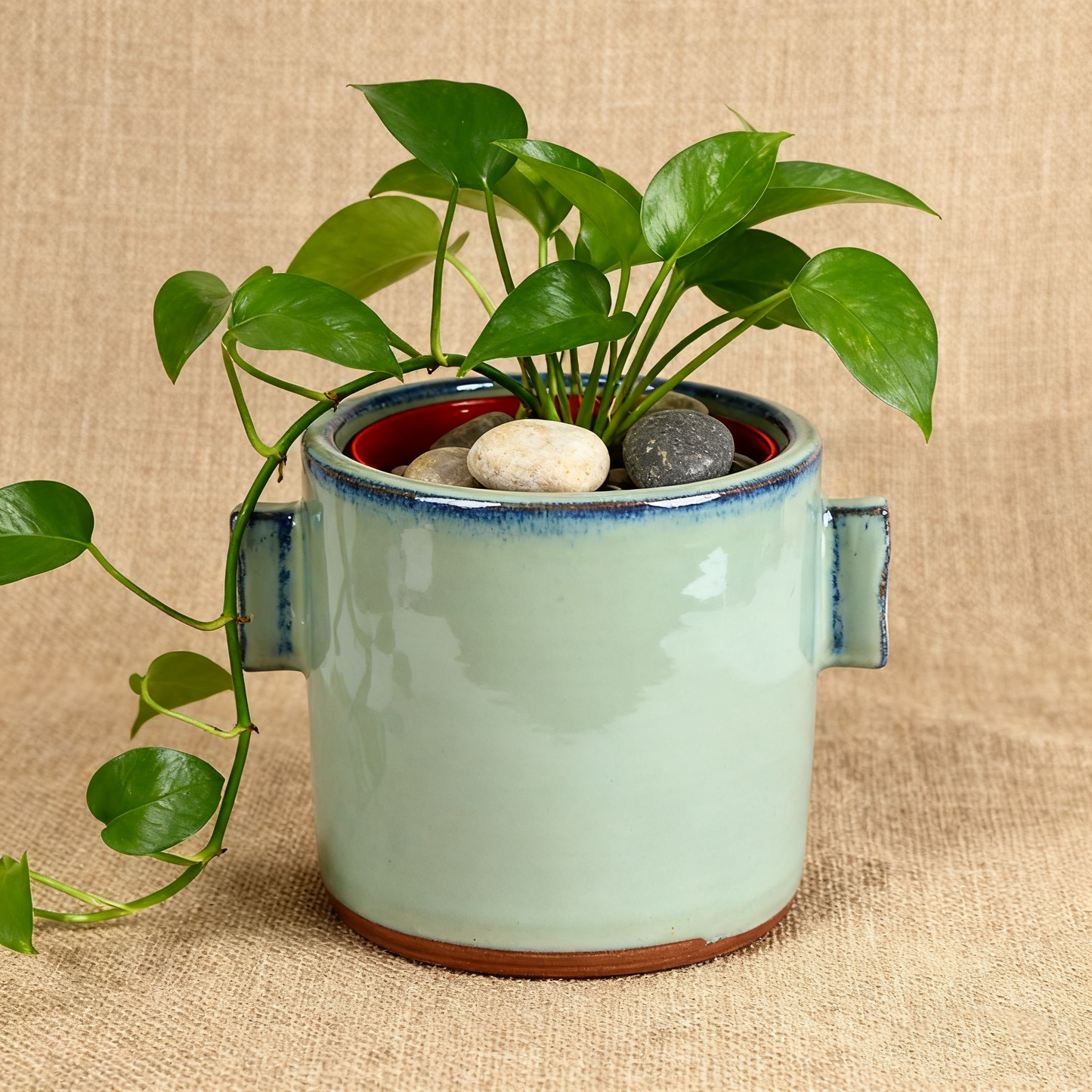 Jungle Glazed Flower Pot S