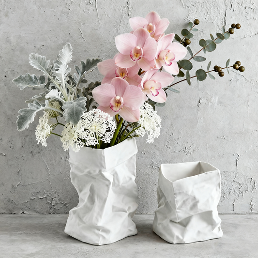 White Paper bag Vase
