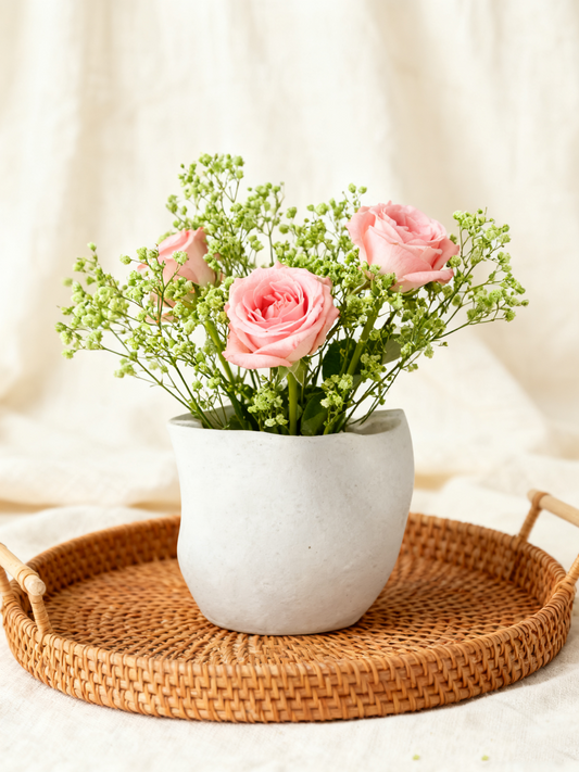 White Blooming Flowerpot
