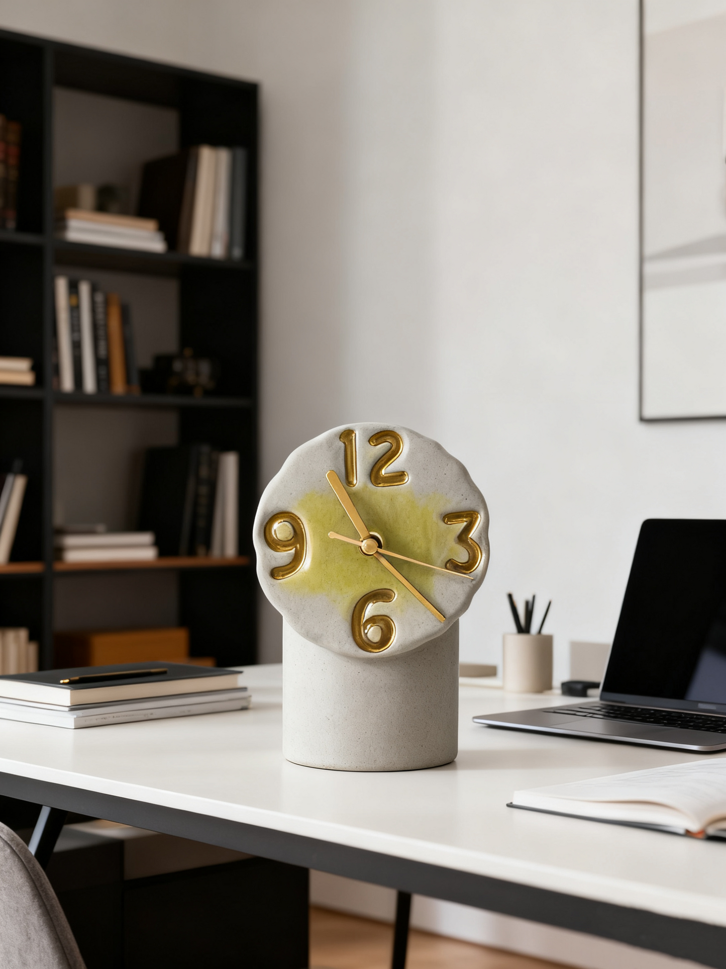 Retro Ceramic Clock - Chrome