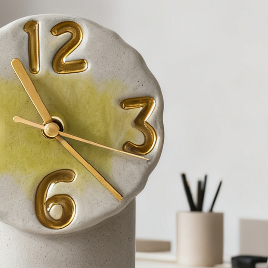 Retro Ceramic Clock - Chrome